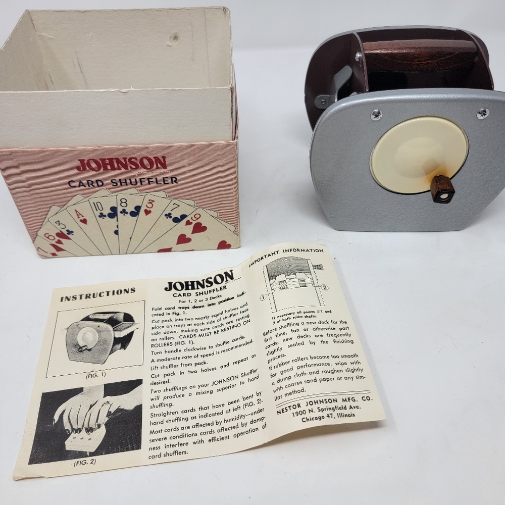 Card Shuffler - Silver and Cream